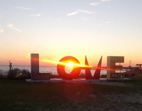 LOVE Sign at Sunset