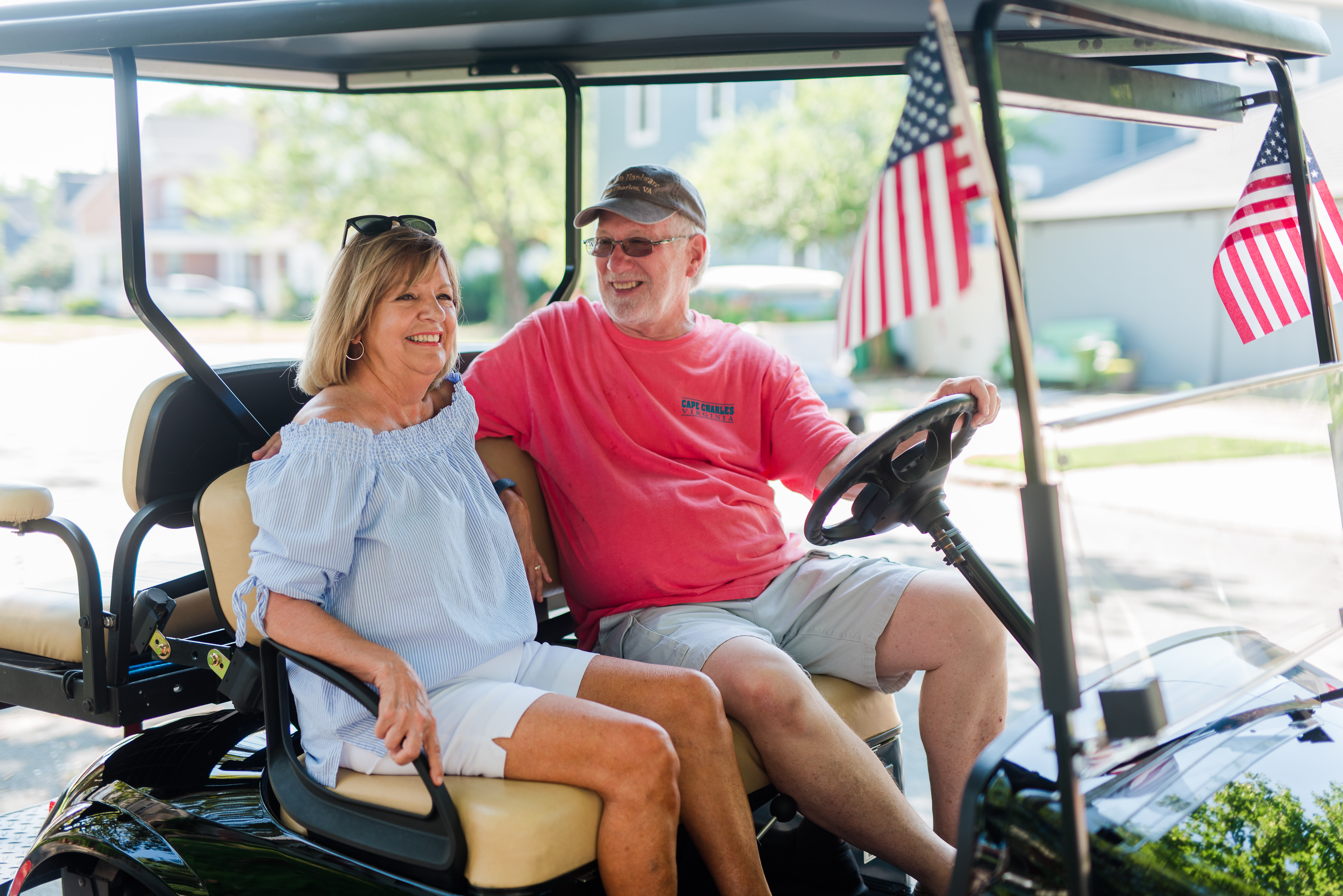 Couple in Golf Cart