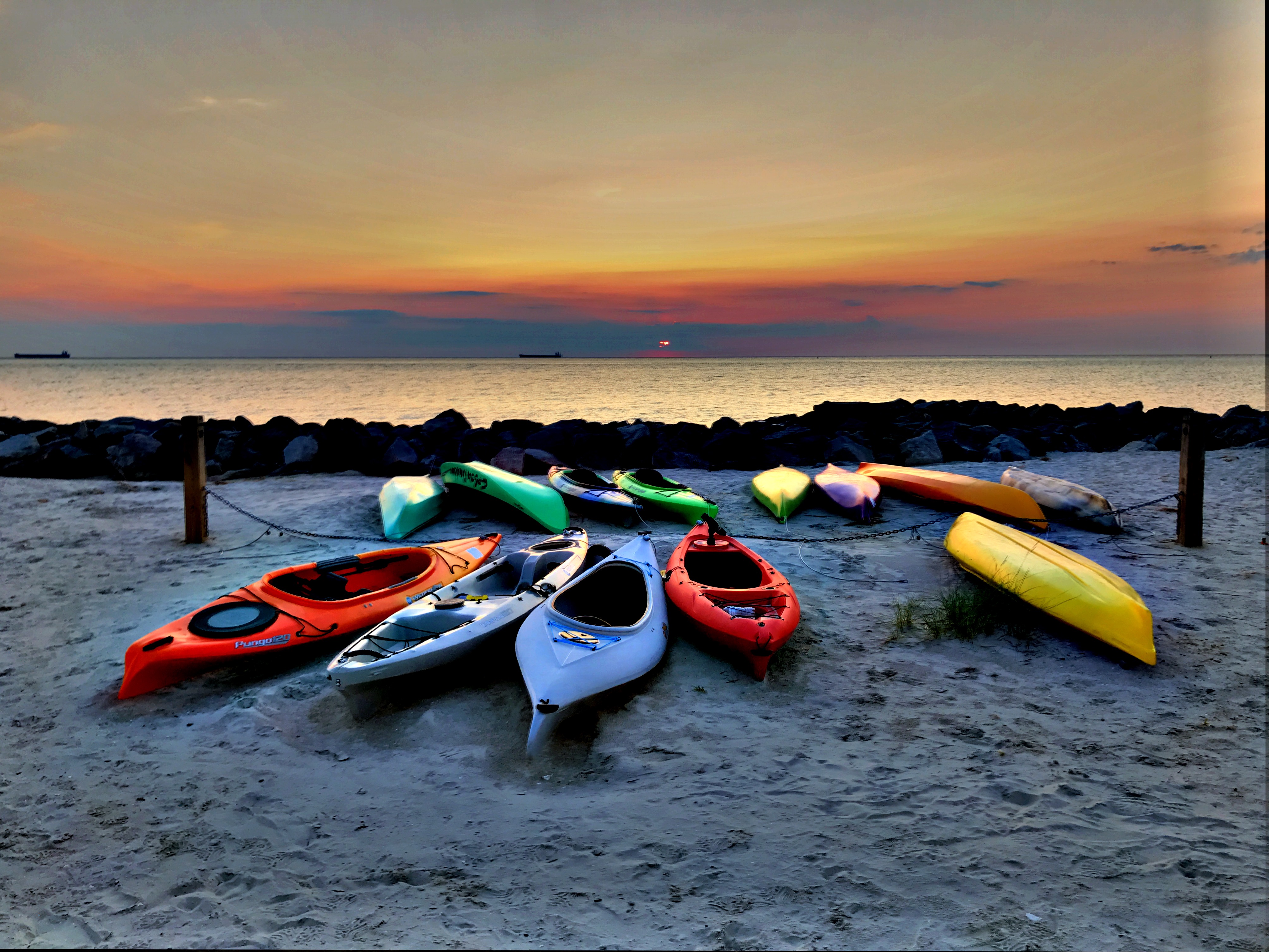 Kayaks on Beach